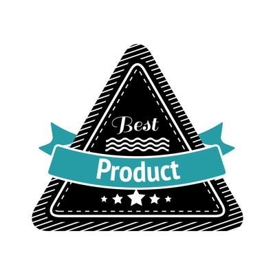 Best product triangular label sticker in flat style vector illustration