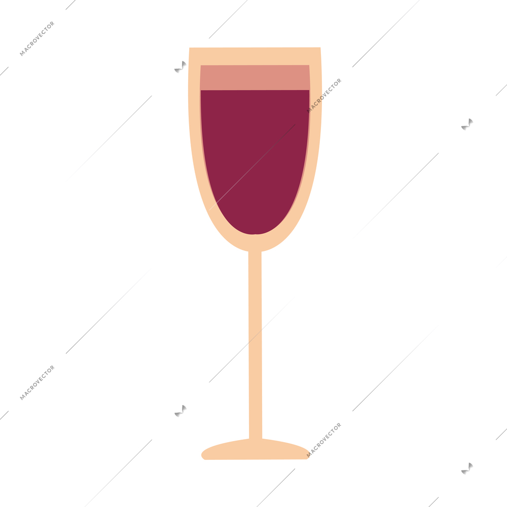 Flat glass of red wine icon vector illustration