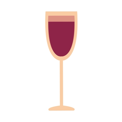 Flat glass of red wine icon vector illustration