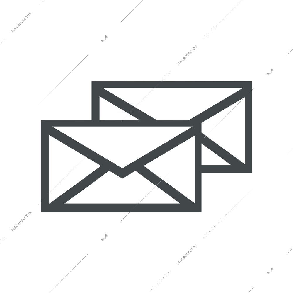Two unread messages flat icon vector illustration