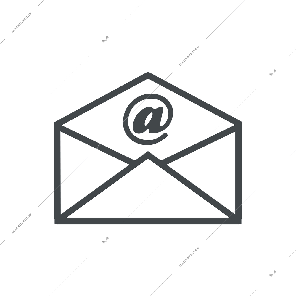 Flat simple icon with read email message envelope vector illustration