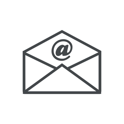 Flat simple icon with read email message envelope vector illustration