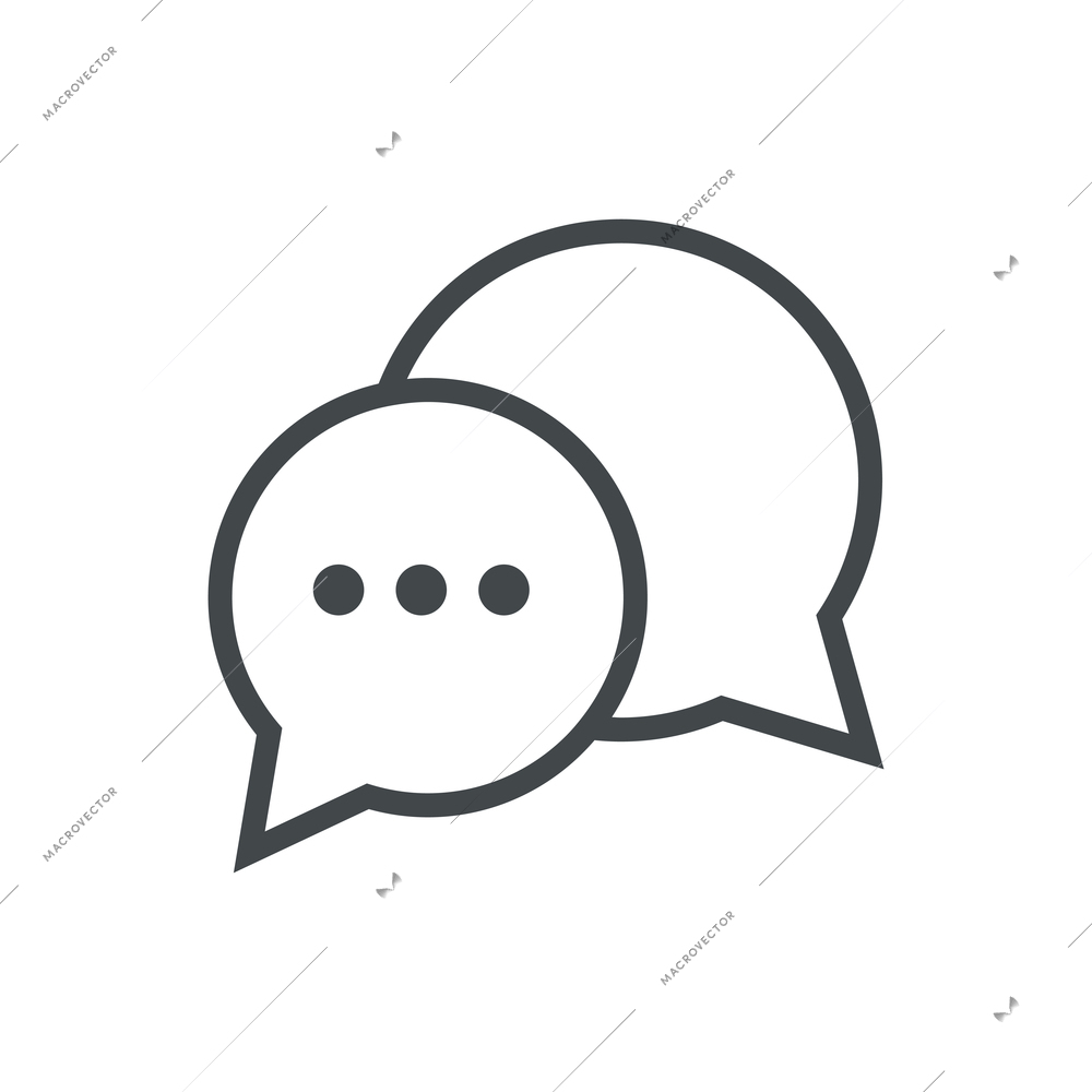 Contact us message chat flat icon with speech bubble vector illustration