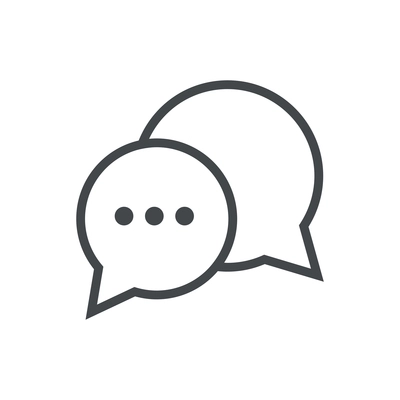 Contact us message chat flat icon with speech bubble vector illustration