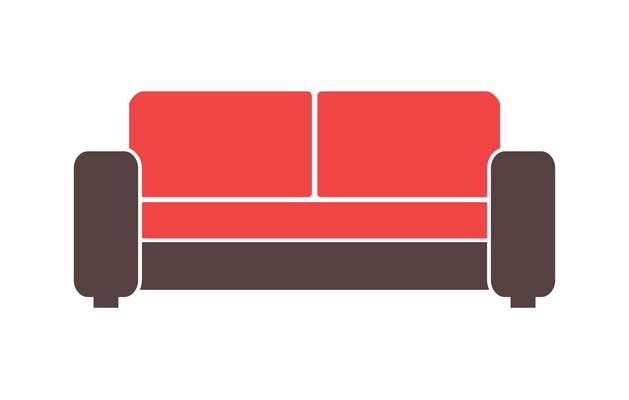 Comfortable sofa of two colors flat icon vector illustration