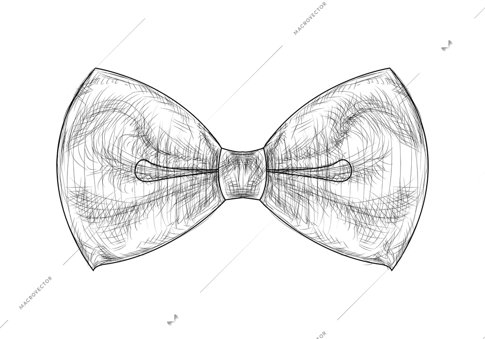 Hand drawn elegant bow tie on white background vector illustration