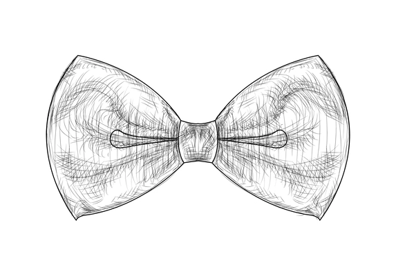 Hand drawn elegant bow tie on white background vector illustration