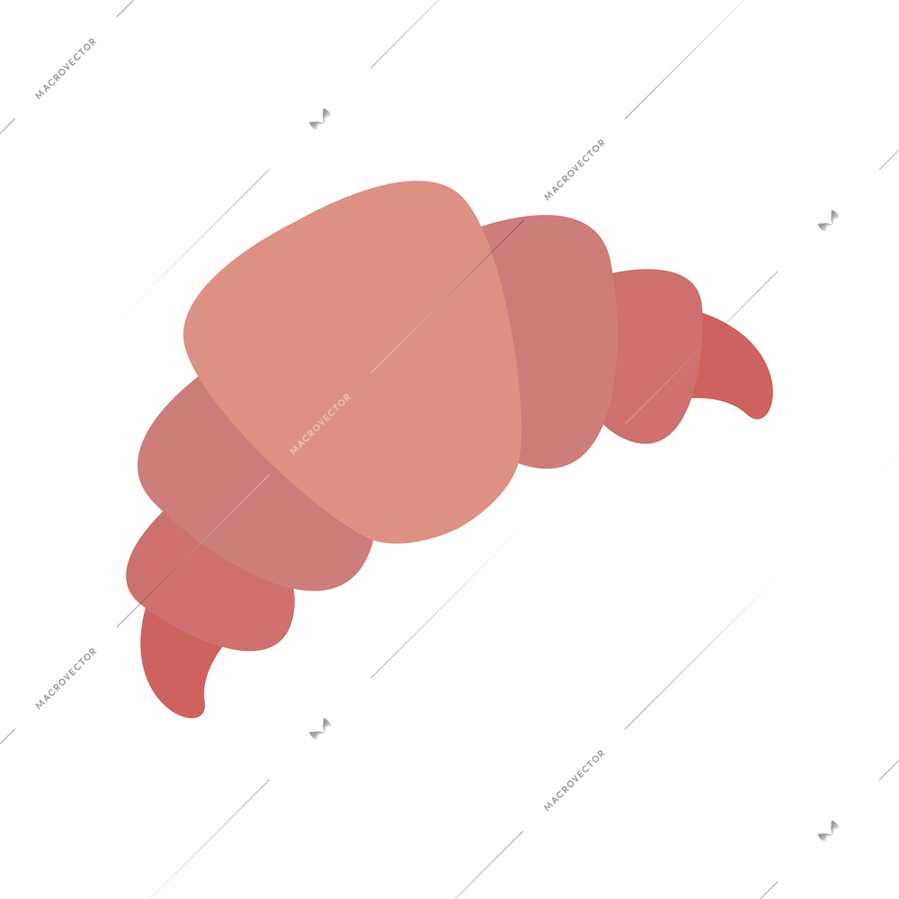 Flat icon with french croissant vector illustration