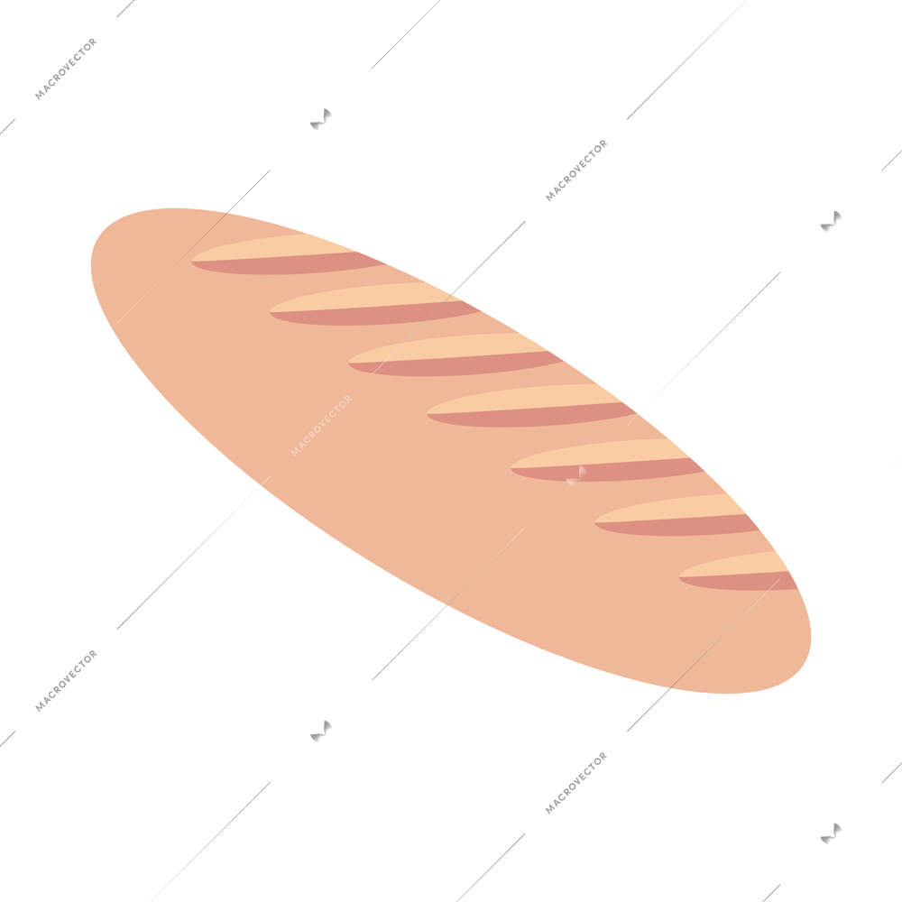 Flat icon with wheat bread loaf vector illustration