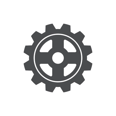 Gear wheel flat icon on white background vector illustration