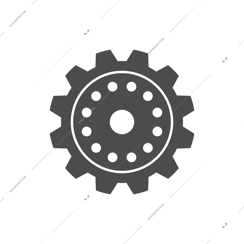 Abstract flat icon with gear wheel vector illustration