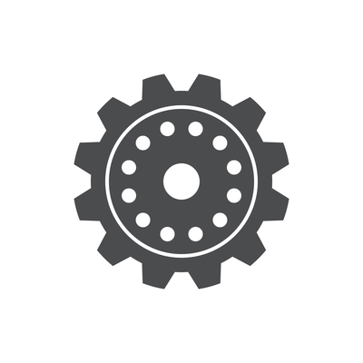 Abstract flat icon with gear wheel vector illustration