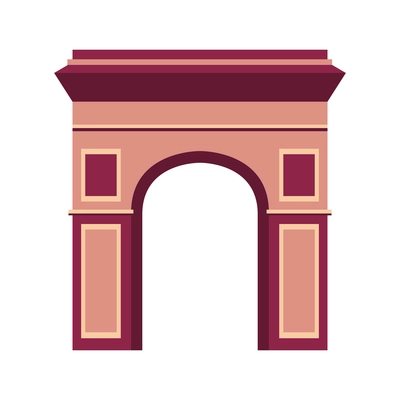 Arc de triomphe in paris flat icon vector illustration