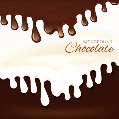 Sweets dessert molten chocolate splash drips background vector illustration