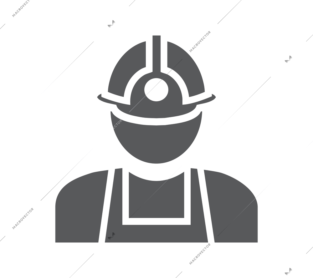 Construction worker wearing helmet flat pictogram vector illustration