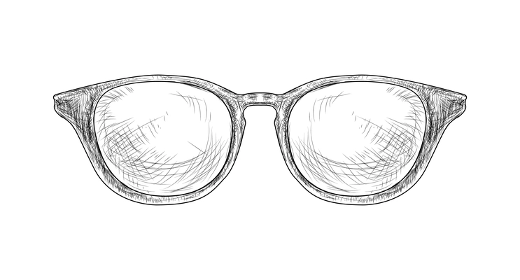 Hand drawn hipster glasses vector illustration