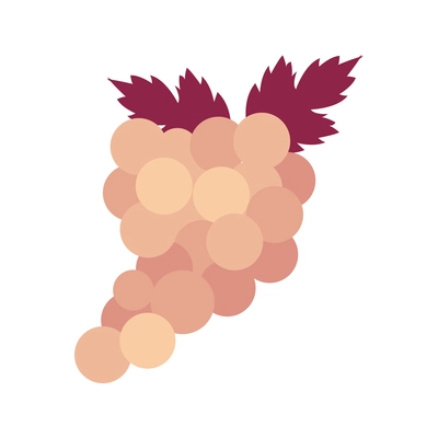 Flat icon with bunch of grapes on white background vector illustration