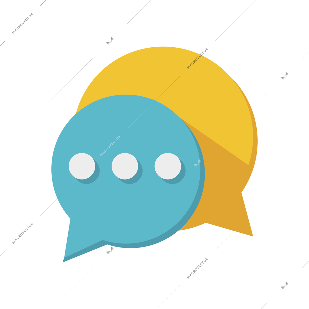 Color chat speech bubble icon flat vector illustration