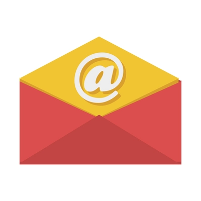 Open envelope read email message icon flat vector illustration