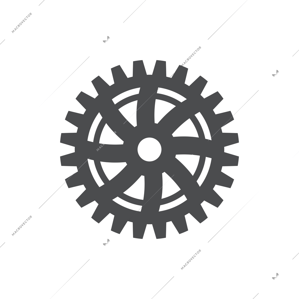 Flat icon with cogwheel gear on white background vector illustration