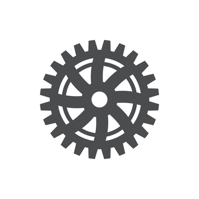 Flat icon with cogwheel gear on white background vector illustration