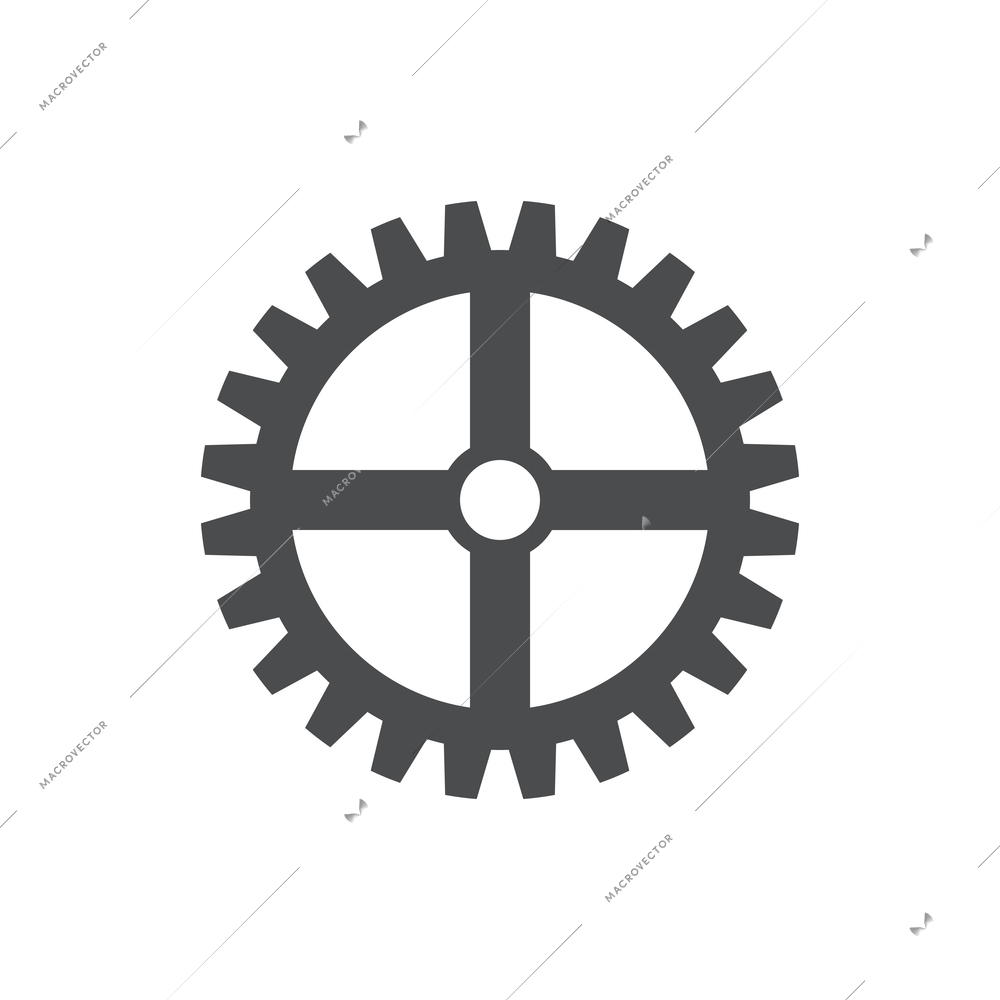 Flat cogwheel gear tool icon vector illustration