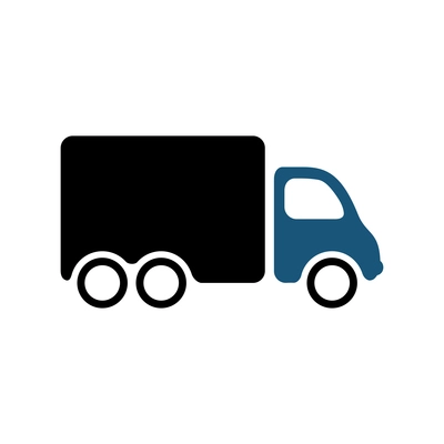 Logistics transportation service icon with flat delivery truck vector illustration