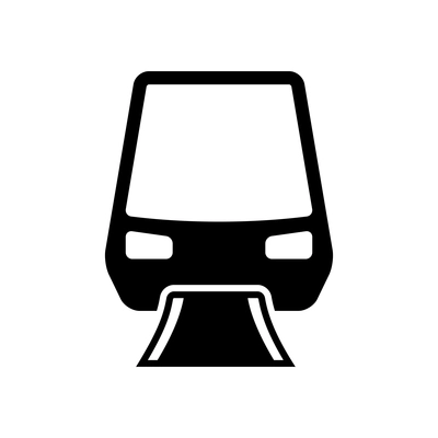 Flat black pictogram icon with monorail vector illustration