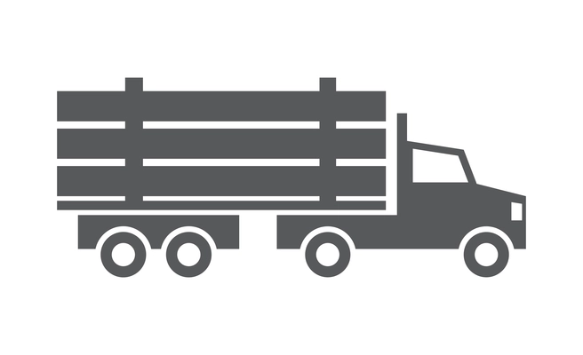 Cargo truck flat icon on white background vector illustration