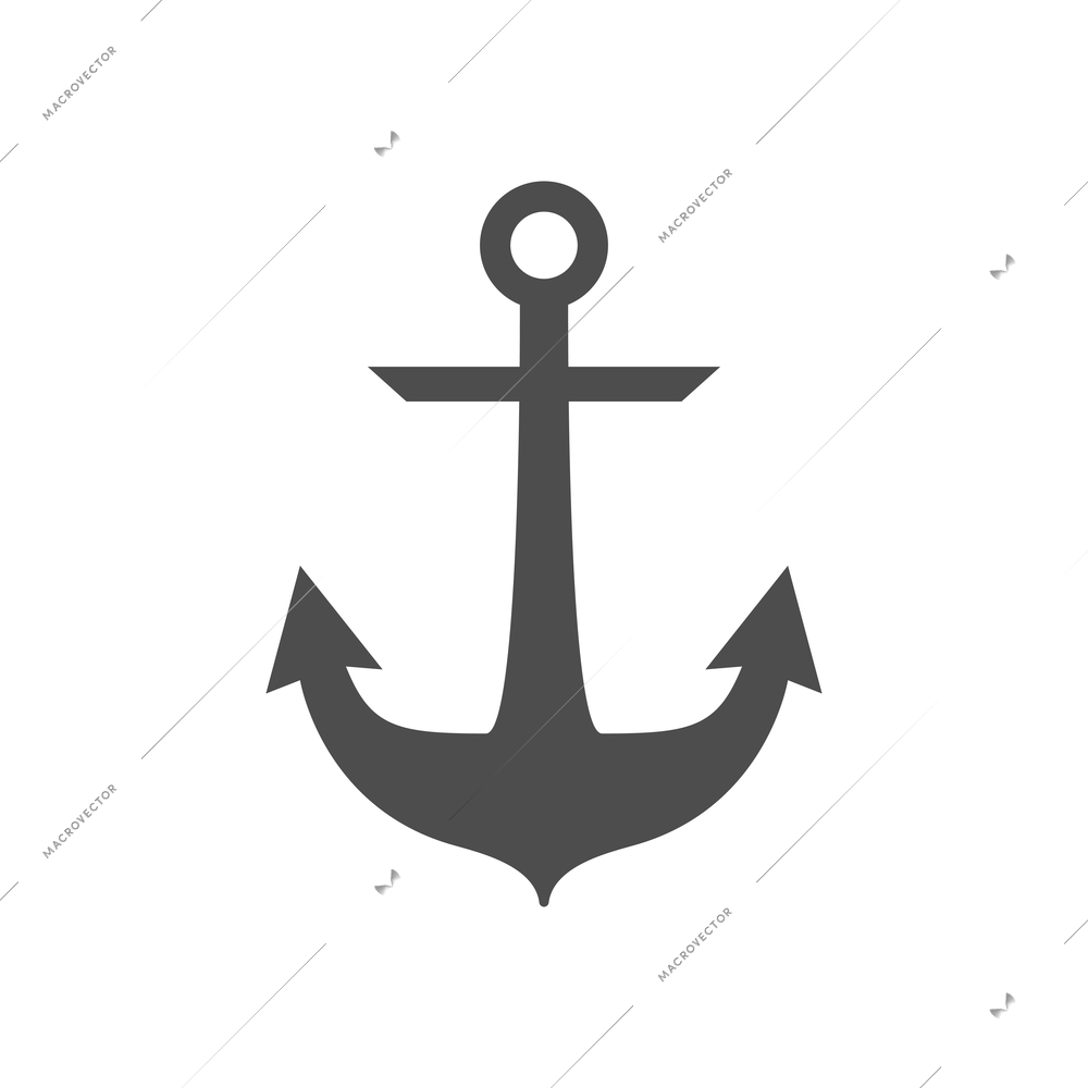 Anchor symbol flat icon on white background vector illustration