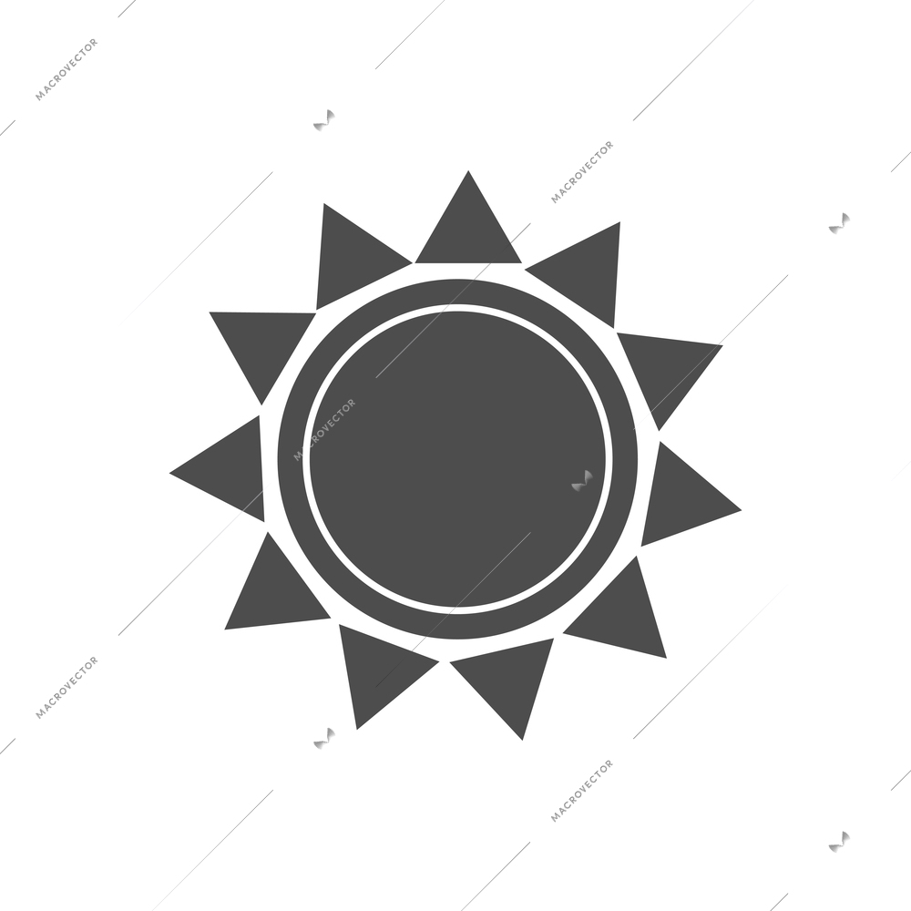 Sun flat pictogram on white background vector illustration
