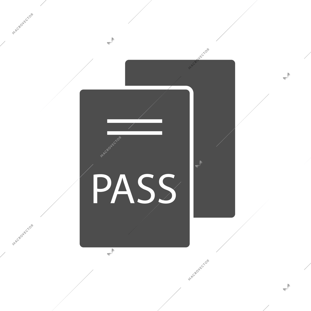 Two passports flat pictogram on white background vector illustration