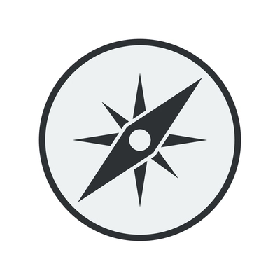 Compass icon on white background flat vector illustration