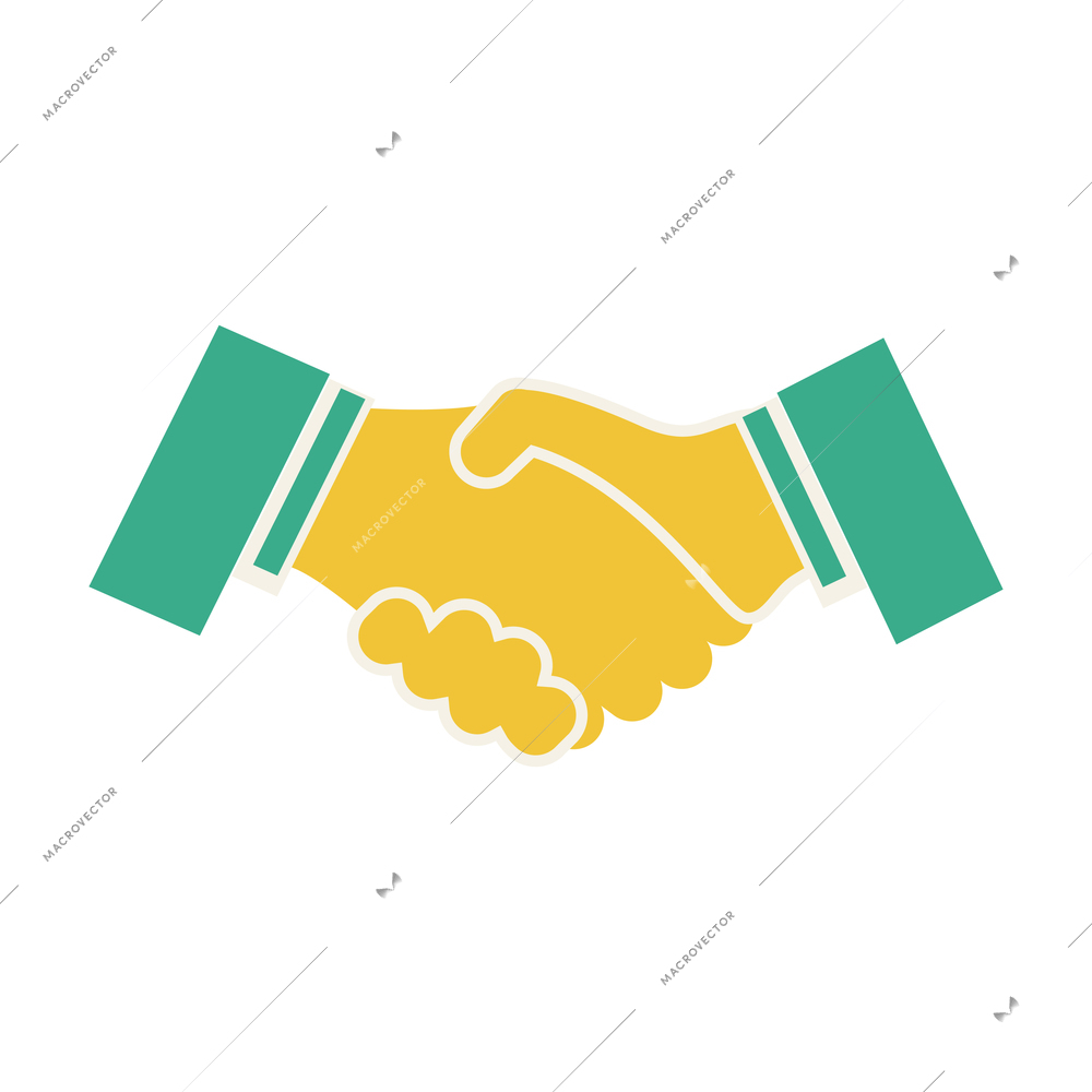 Business meeting flat icon with handshake vector illustration