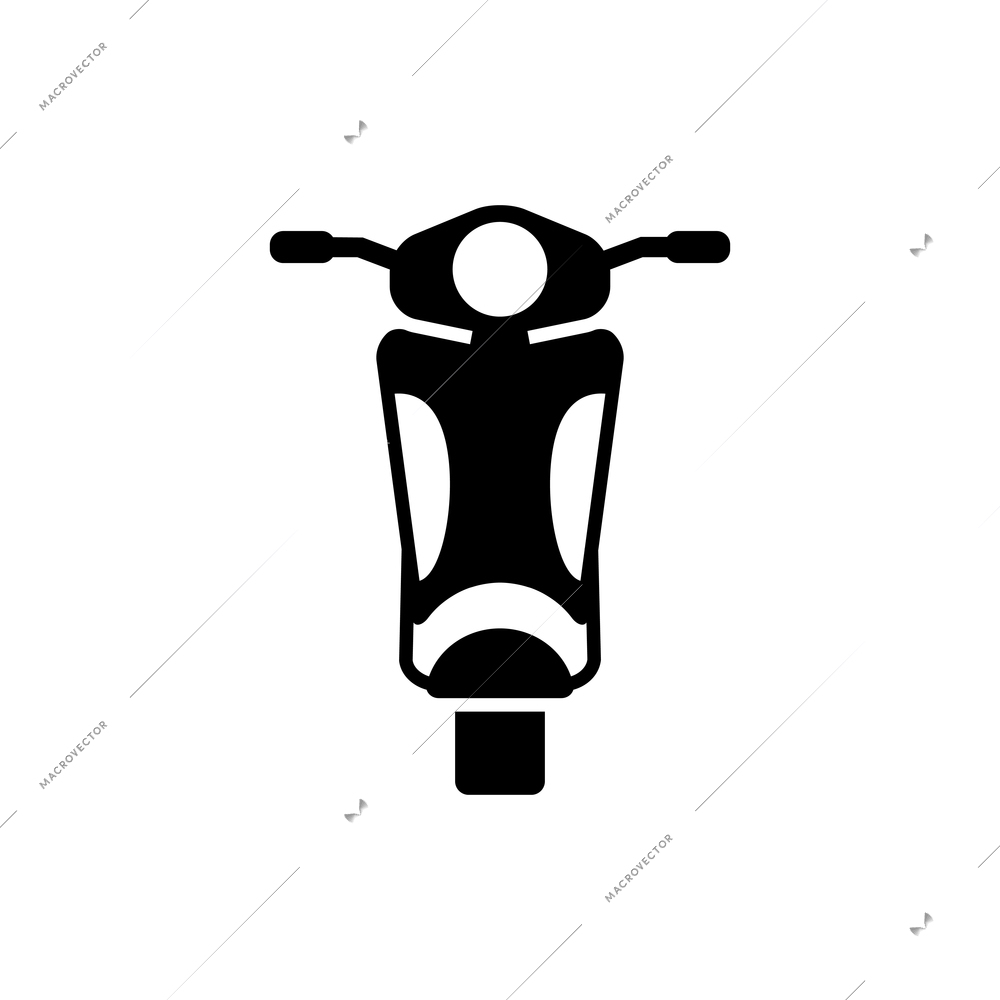 Flat icon with front view of motorbike or scooter vector illustration