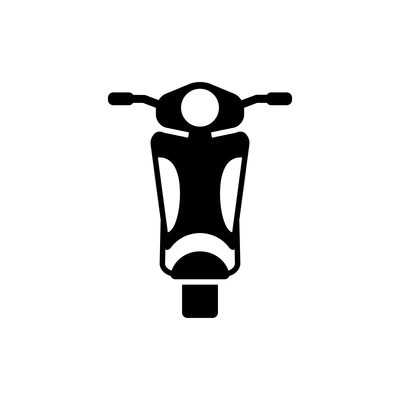 Flat icon with front view of motorbike or scooter vector illustration