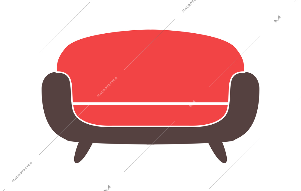 Flat icon with comfortable couch vector illustration