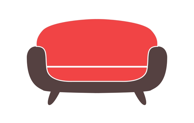 Flat icon with comfortable couch vector illustration