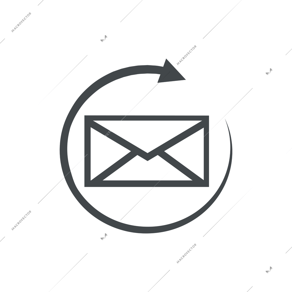Refresh email reload symbol icon flat vector illustration