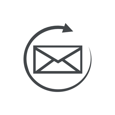 Refresh email reload symbol icon flat vector illustration