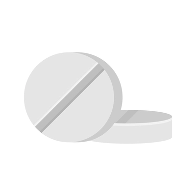 Two white pills flat icon vector illustration