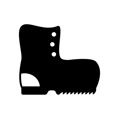 Flat icon with mountain hiking boot black silhouette vector illustration