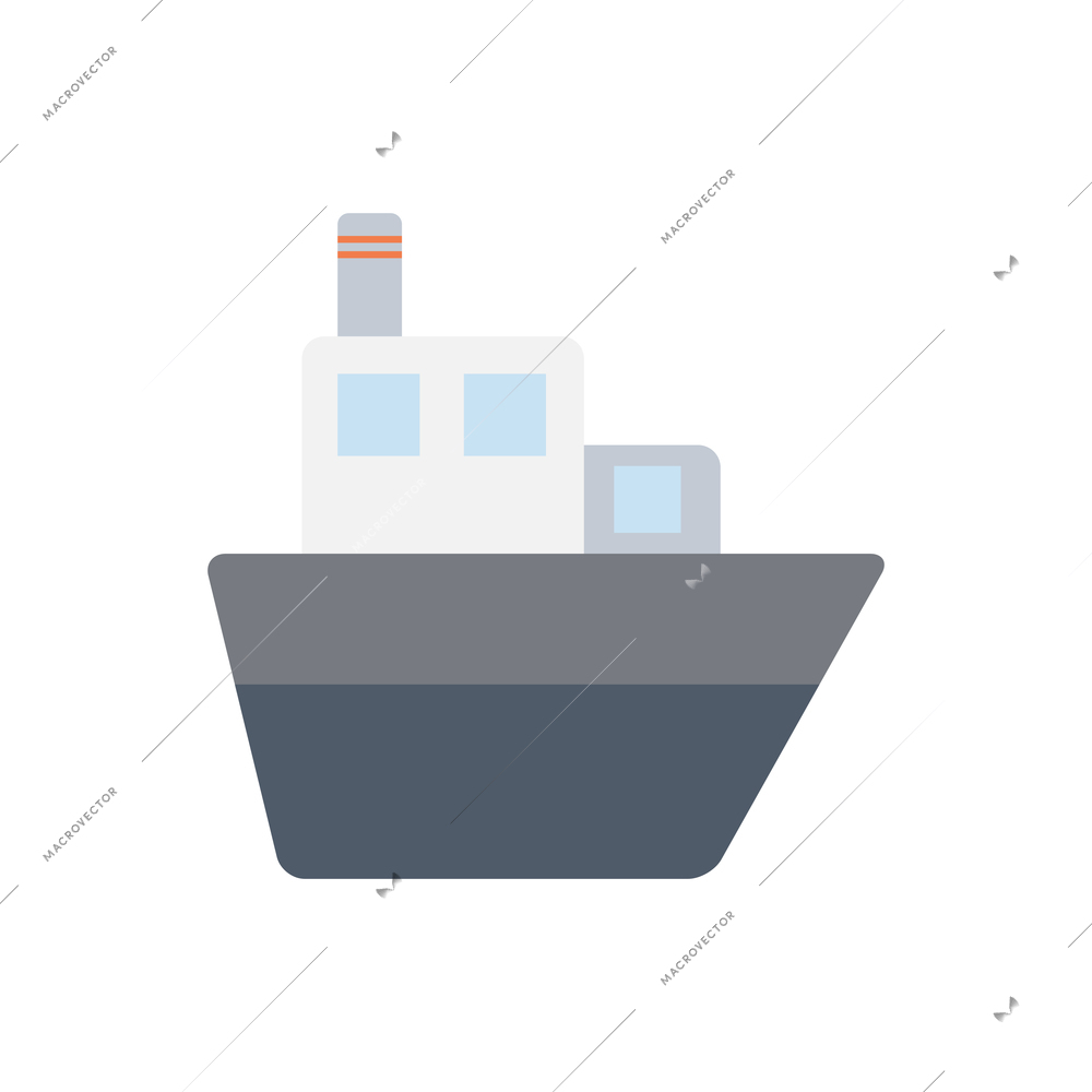 Side view ship flat color icon vector illustration