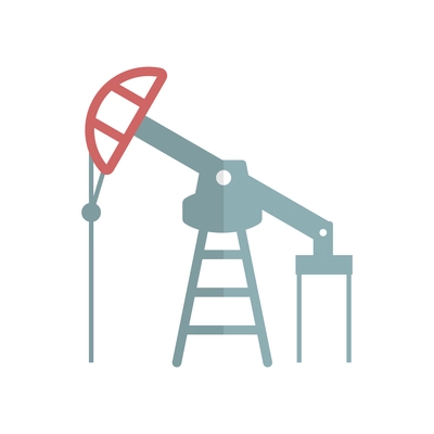 Flat icon with oil derrick pump vector illustration