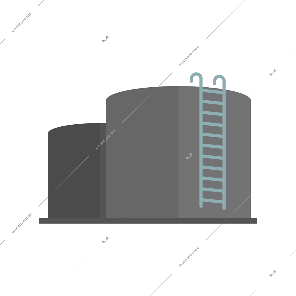 Water or oil tank storage reservoir flat icon vector illustration