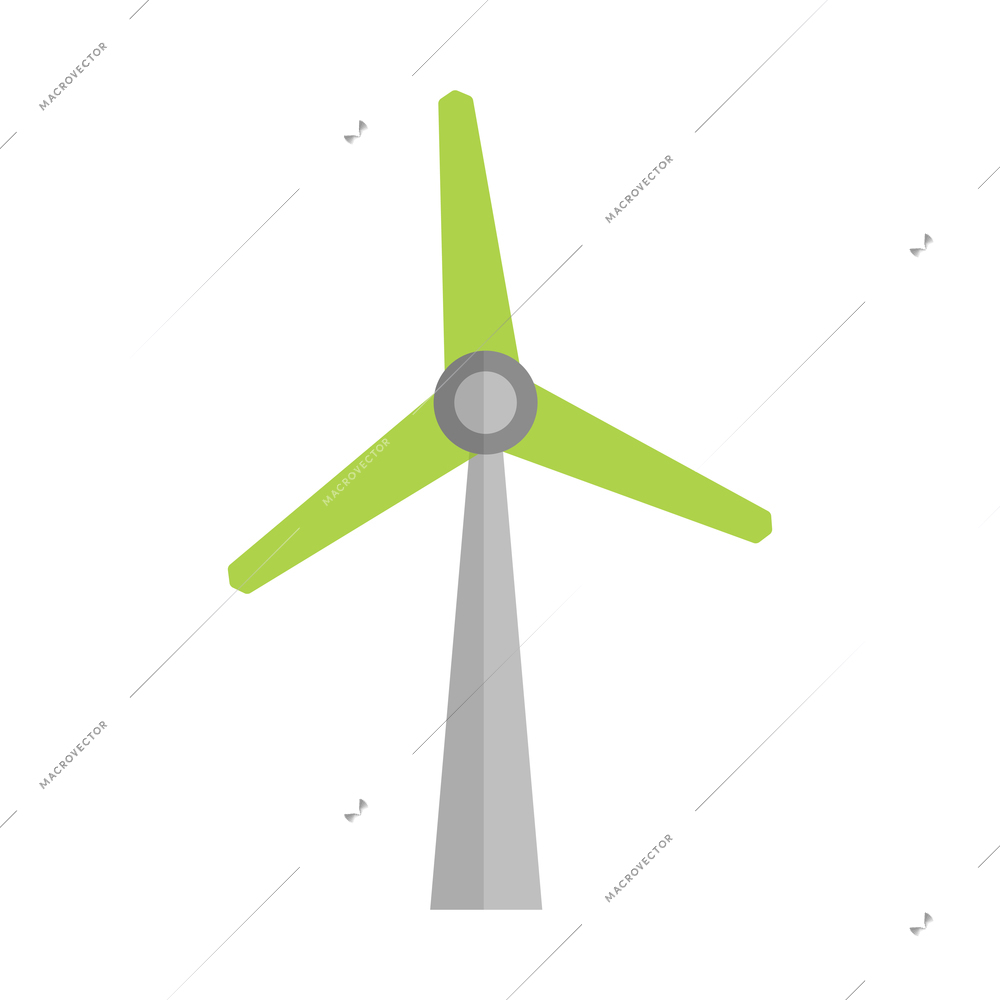 Wind turbine flat icon on white background vector illustration