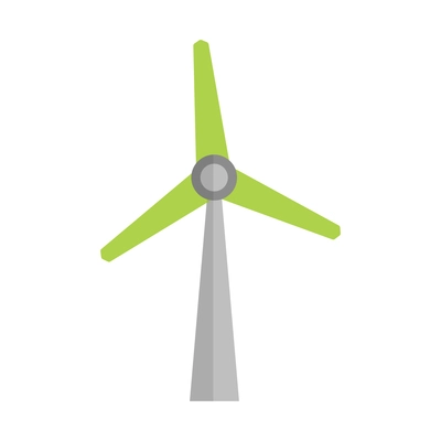 Wind turbine flat icon on white background vector illustration