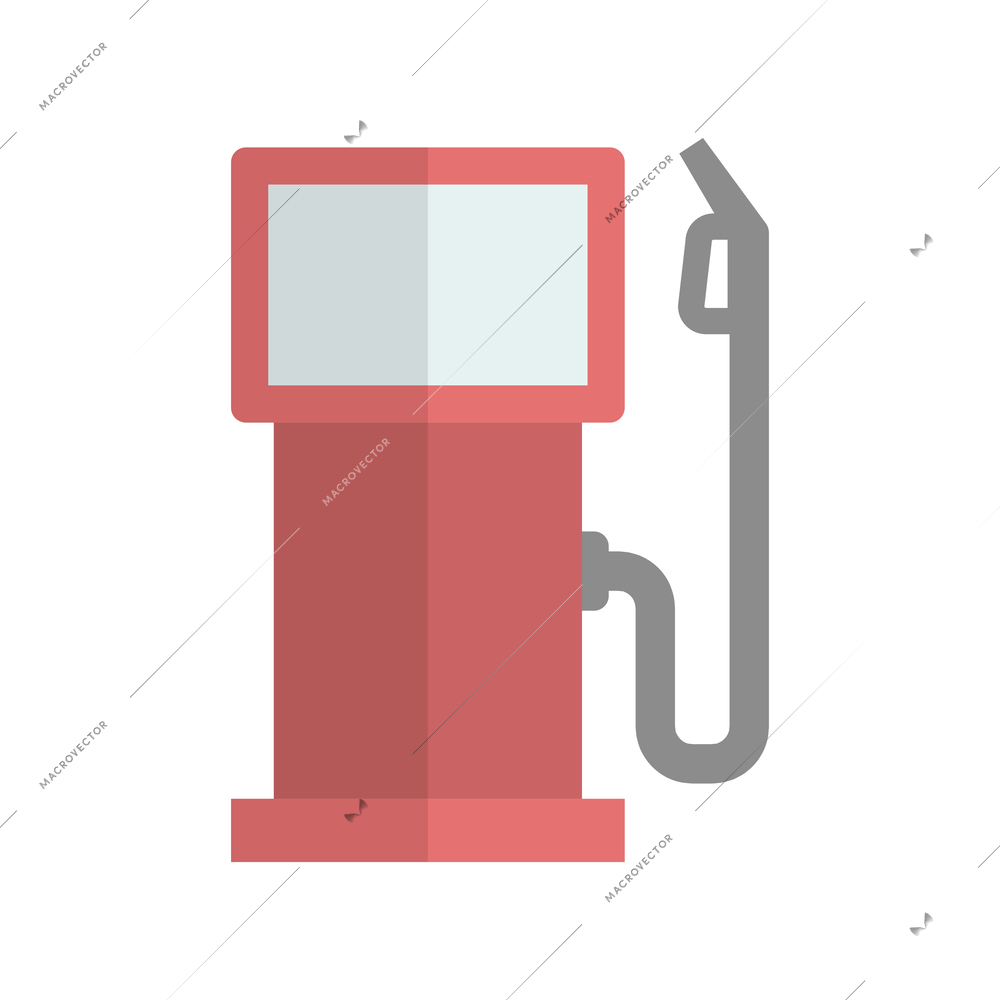 Flat icon with color petroleum station with pump nozzle vector illustration