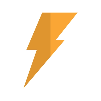 Orange lightning bolt electricity icon on white background vector illustration