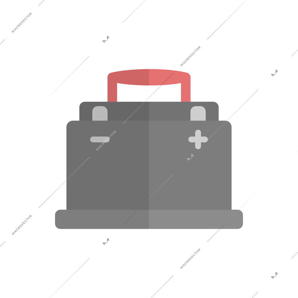 Car battery color icon in flat style vector illustration